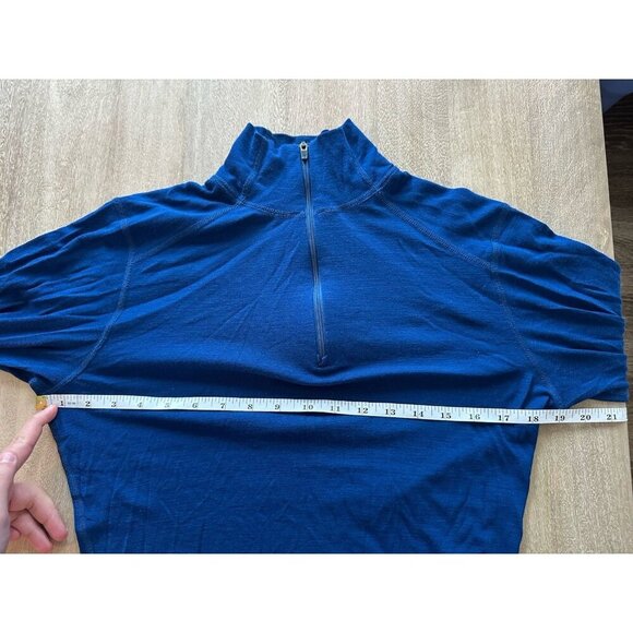 Ibex Men's Merino Wool Blue 1/4 Zip Base Layer Size Medium - Picture 3 of 6